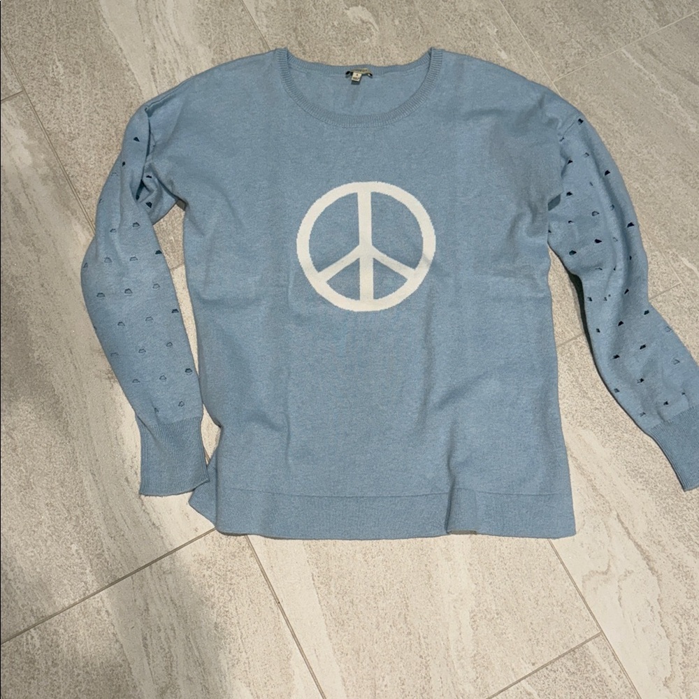 Blue Peace Sign Sweater